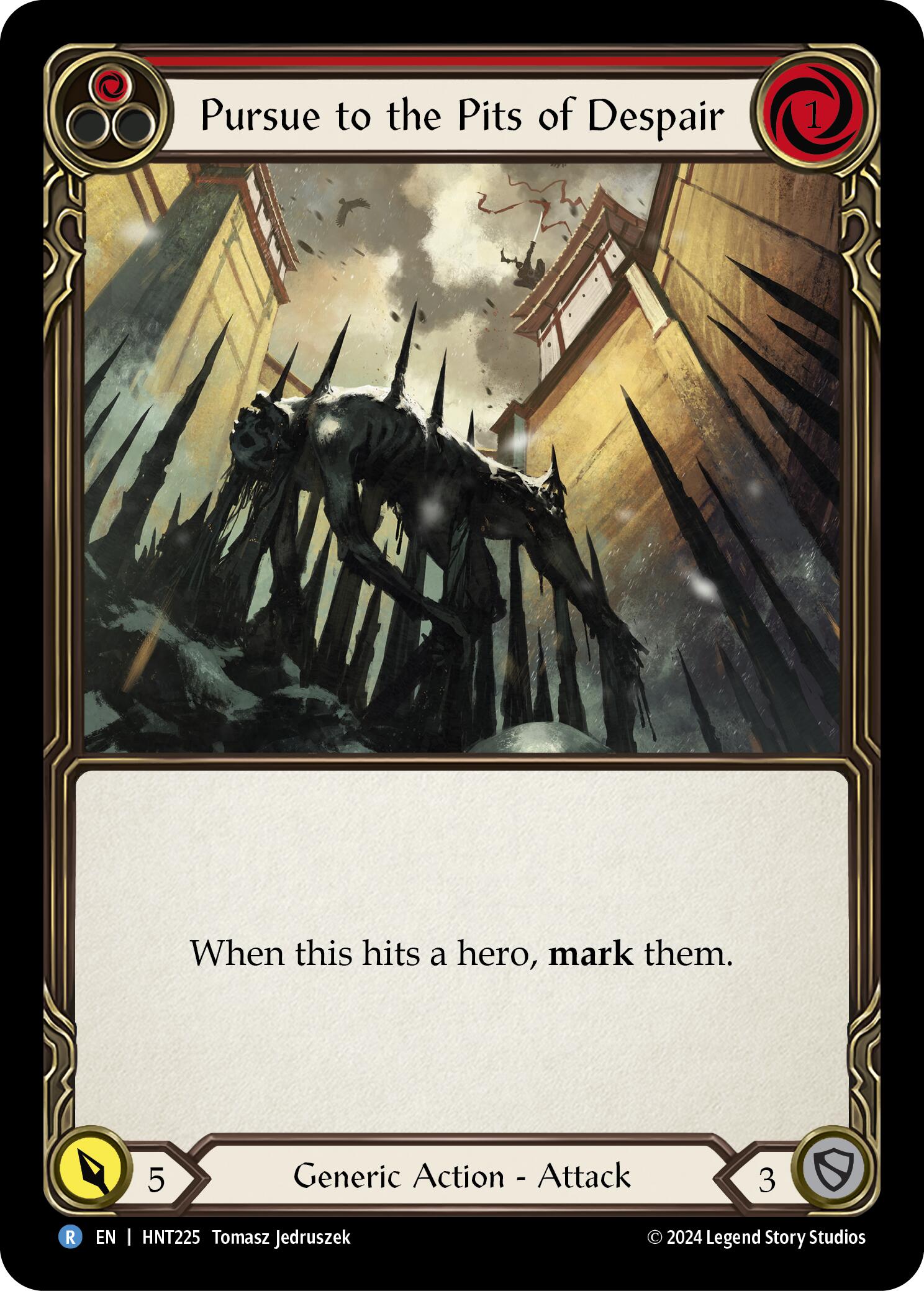 Pursue to the Pits of Despair (Red) [HNT225] (The Hunted)  Rainbow Foil | Webway Games