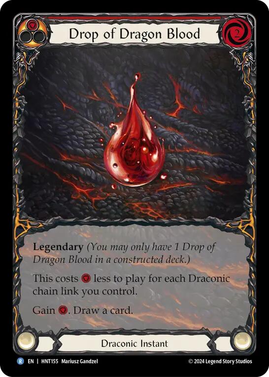 Drop of Dragon Blood (Red) (Extended Art) [HNT155] (The Hunted)  Rainbow Foil | Webway Games