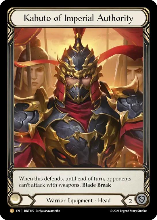 Kabuto of Imperial Authority (Extended Art) [HNT115] (The Hunted)  Cold Foil | Webway Games