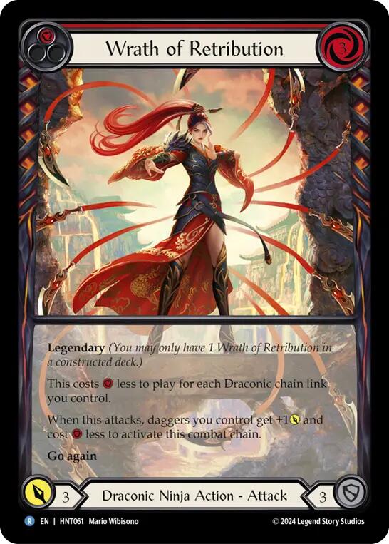 Wrath of Retribution (Red) (Extended Art) [HNT061] (The Hunted)  Rainbow Foil | Webway Games