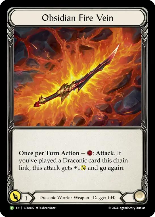Obsidian Fire Vein [GEM005] (GEM Pack 1)  Cold Foil | Webway Games
