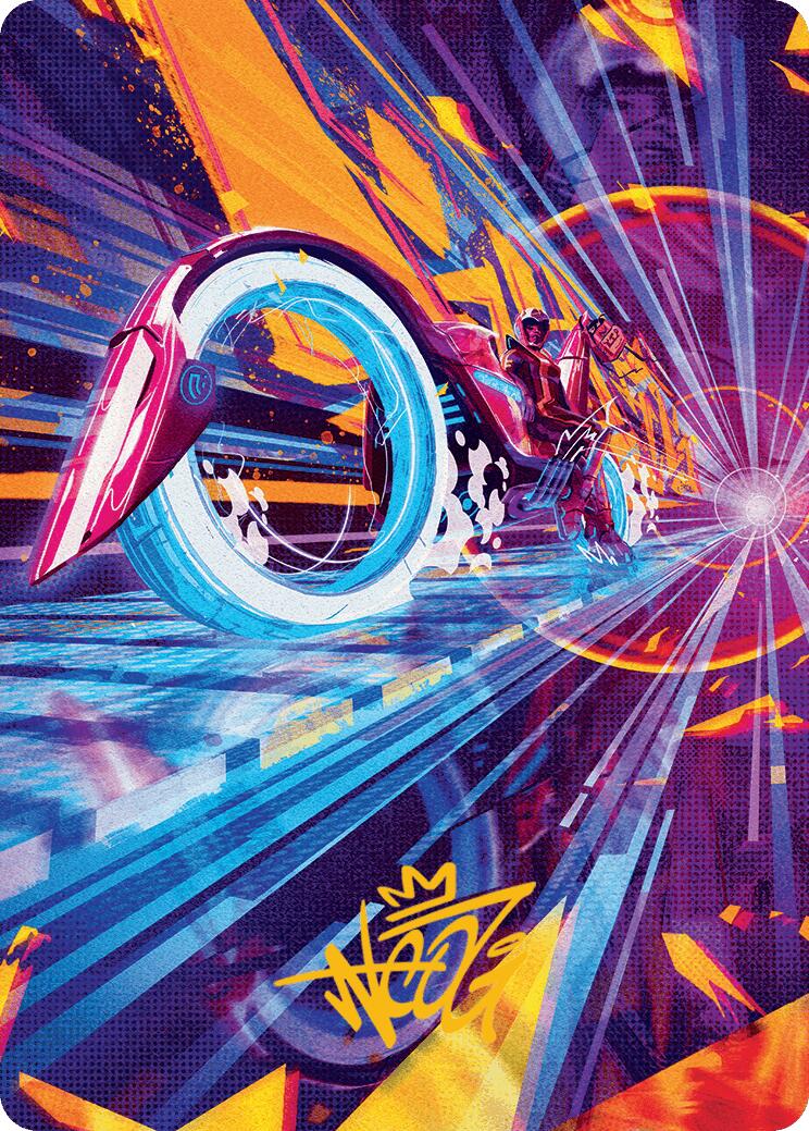 Spotcycle Scouter Art Card (Gold-Stamped Signature) [Aetherdrift Art Series] | Webway Games
