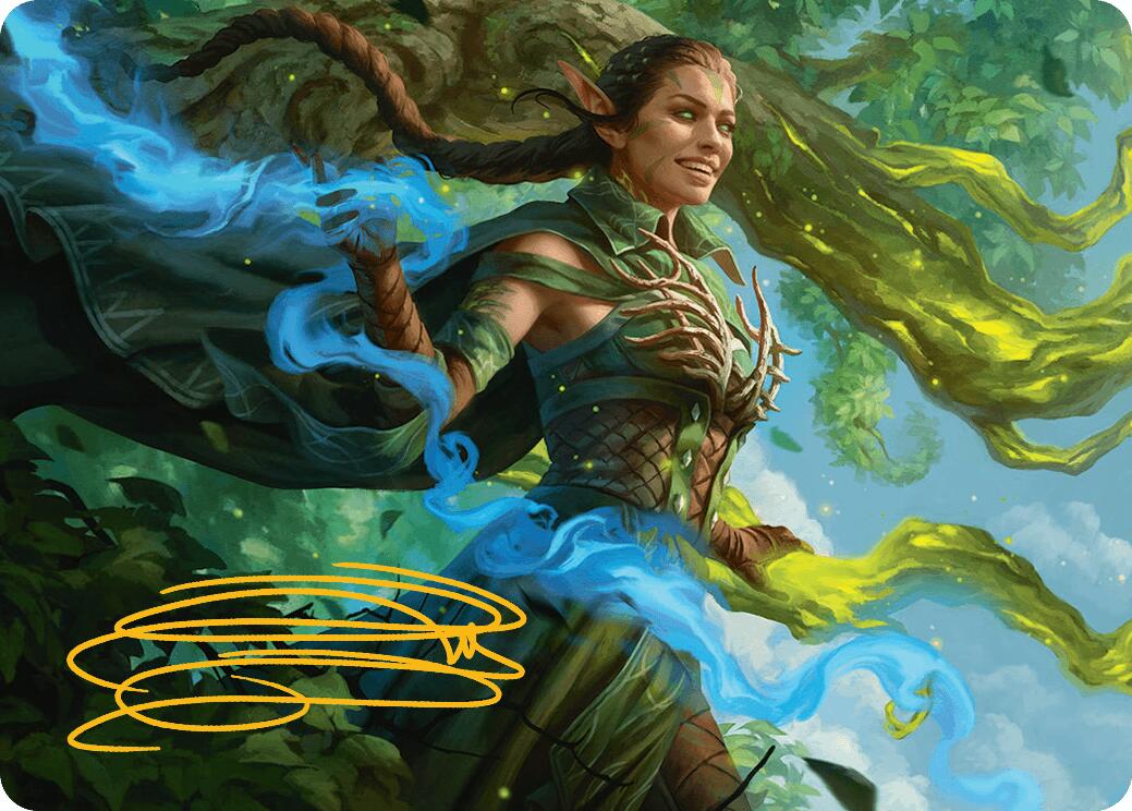 Nissa, Worldsoul Speaker Art Card (Gold-Stamped Signature) [Aetherdrift Art Series] | Webway Games