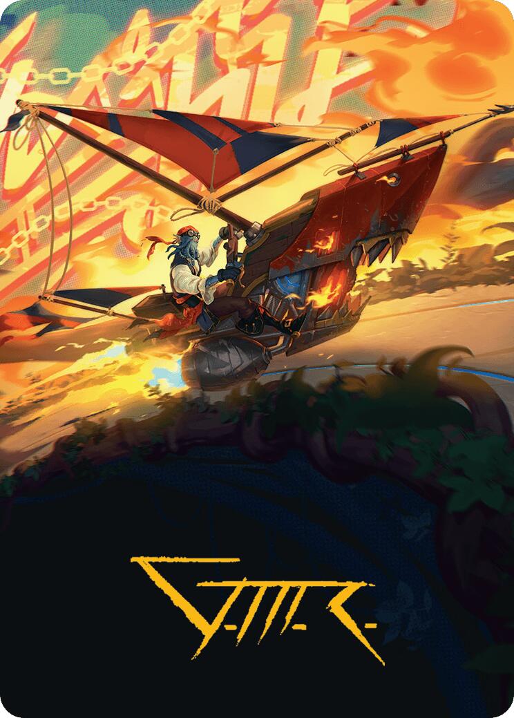 Boosted Sloop Art Card (Gold-Stamped Signature) [Aetherdrift Art Series] | Webway Games