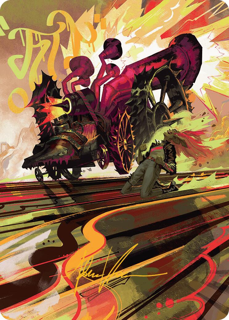 Rocketeer Boostbuggy Art Card (Gold-Stamped Signature) [Aetherdrift Art Series] | Webway Games