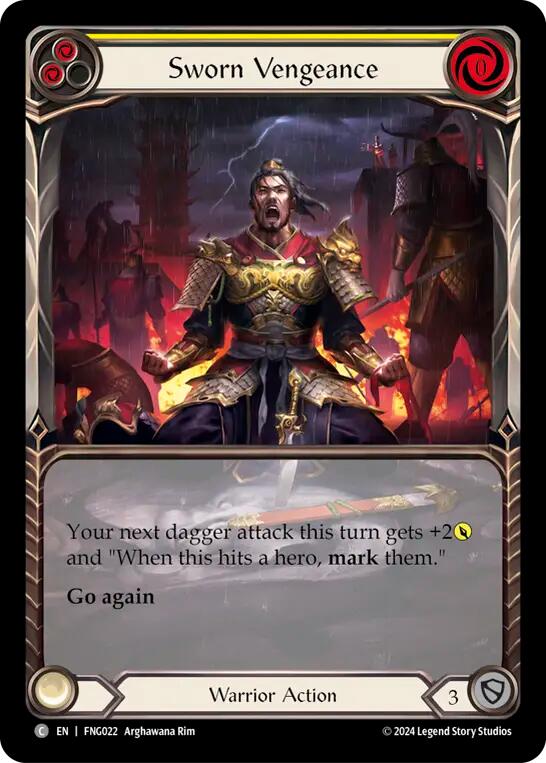 Sworn Vengeance (Yellow) (Extended Art) [FNG022] (The Hunted Fang Blitz Deck) | Webway Games