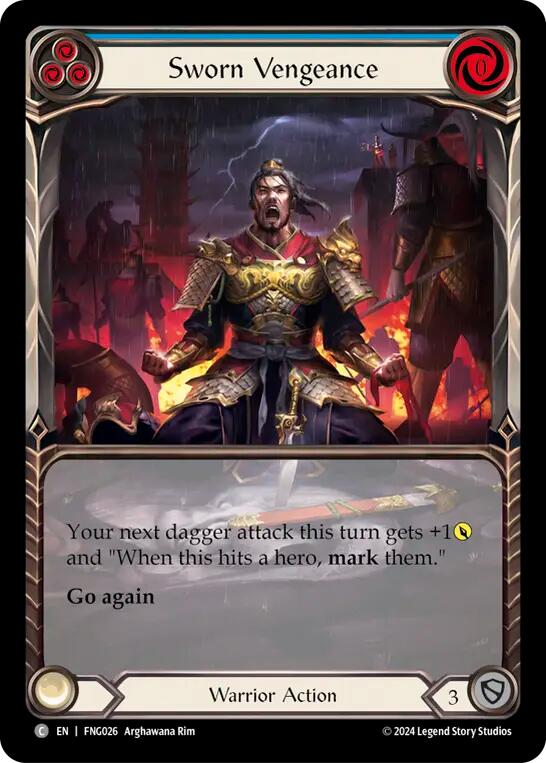 Sworn Vengeance (Blue) (Extended Art) [FNG026] (The Hunted Fang Blitz Deck) | Webway Games