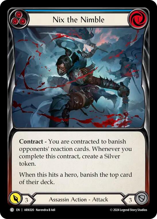 Nix the Nimble (Blue) [ARK020] (The Hunted Arakni Blitz Deck) | Webway Games