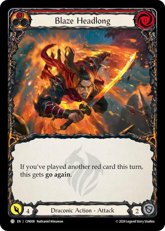 Blaze Headlong (Red) [CIN008] (The Hunted Cindra Blitz Deck) | Webway Games