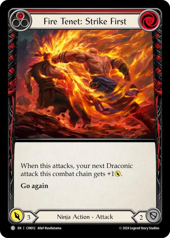 Fire Tenet: Strike First (Red) [CIN012] (The Hunted Cindra Blitz Deck) | Webway Games