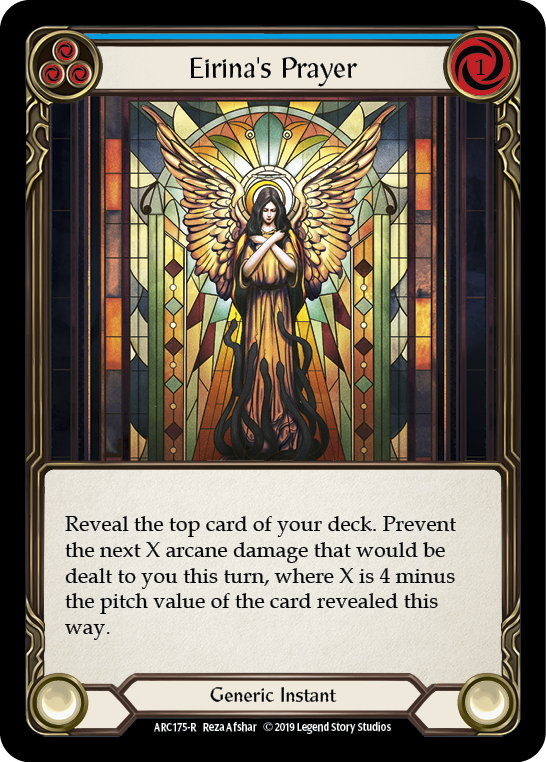 Eirina's Prayer (Blue) [ARC175-R] (Arcane Rising)  1st Edition Rainbow Foil | Webway Games