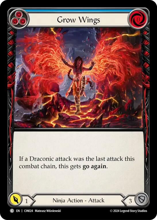 Grow Wings (Blue) [CIN024] (The Hunted Cindra Blitz Deck) | Webway Games