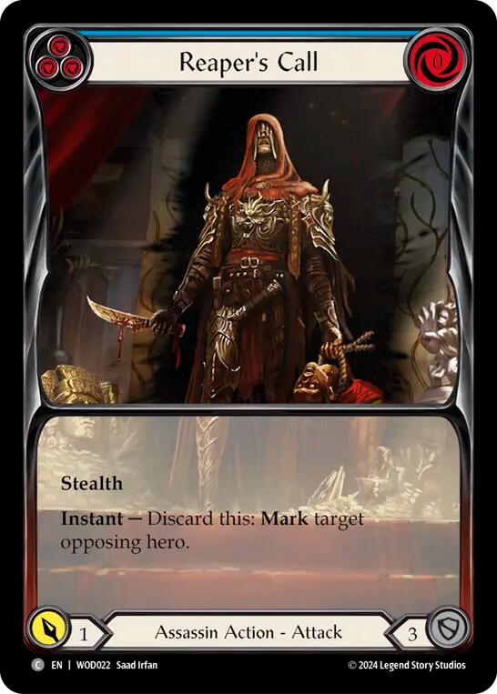 Reaper's Call (Blue) (Extended Art) [WOD022] (The Hunted Arakni, Web of Deceit Blitz Deck) | Webway Games