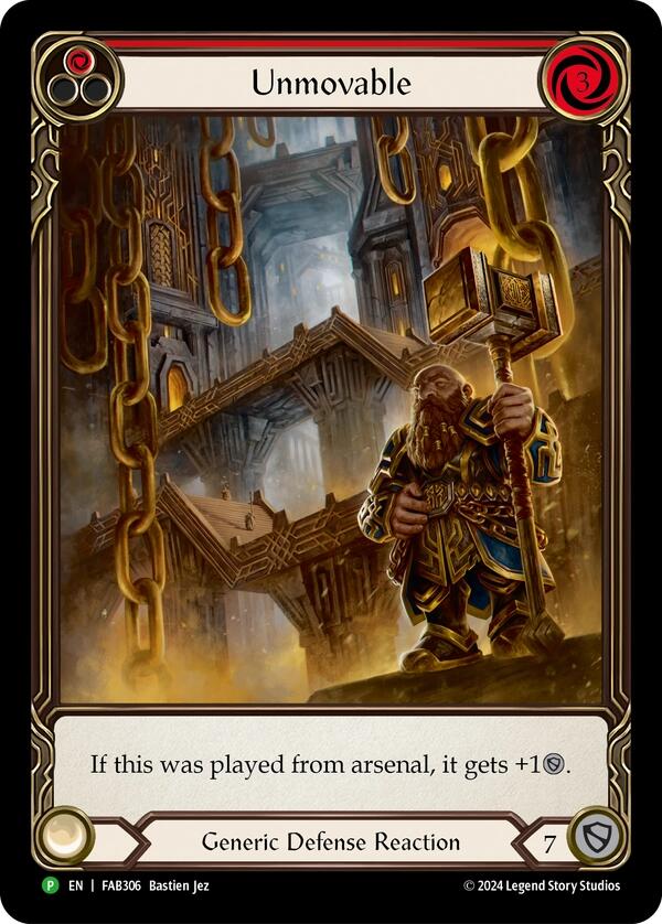 Unmovable (Red) (Extended Art) [FAB306] (Promo)  Rainbow Foil | Webway Games
