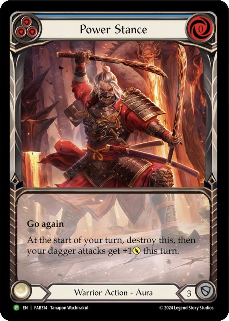 Power Stance (Blue) (Extended Art) [FAB314] (Promo)  Rainbow Foil | Webway Games