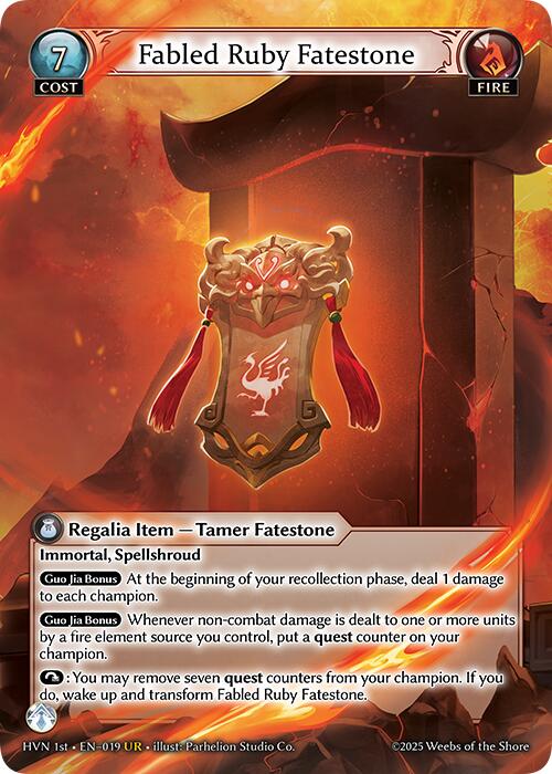 Fabled Ruby Fatestone // Suzaku, Vermillion Phoenix (019) [Abyssal Heaven] | Webway Games