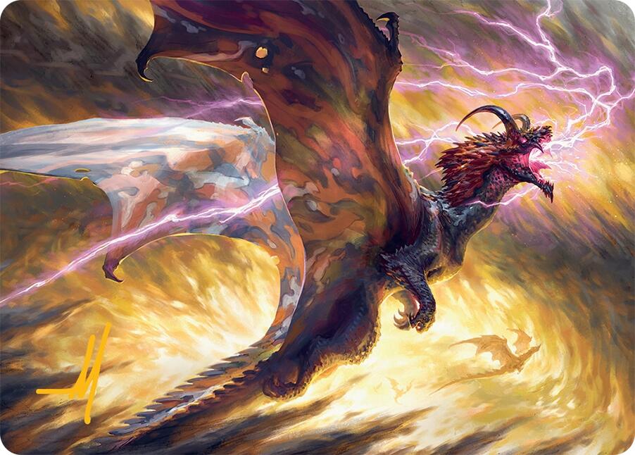 Stormscale Scion Art Card (17/54) (Gold-Stamped Signature) [Tarkir: Dragonstorm Art Series] | Webway Games