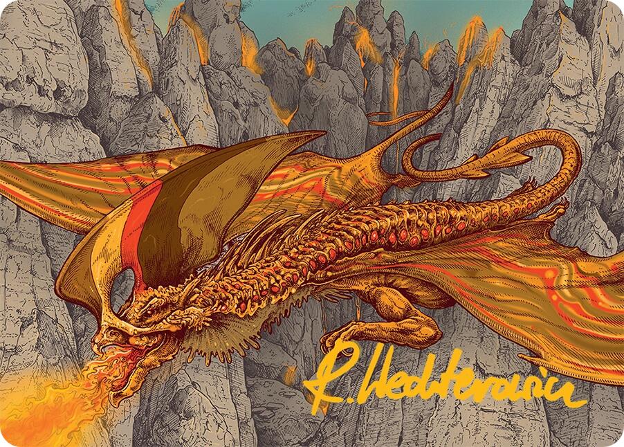 Magmatic Hellkite Art Card (34/54) (Gold-Stamped Signature) [Tarkir: Dragonstorm Art Series] | Webway Games