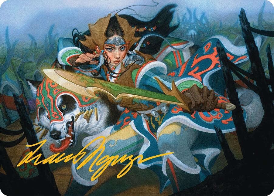 Eshki Dragonclaw Art Card (23/54) (Gold-Stamped Signature) [Tarkir: Dragonstorm Art Series] | Webway Games