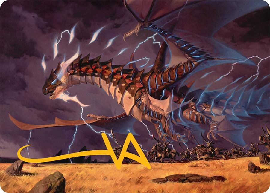 Neriv, Heart of the Storm Art Card (25/54) (Gold-Stamped Signature) [Tarkir: Dragonstorm Art Series] | Webway Games