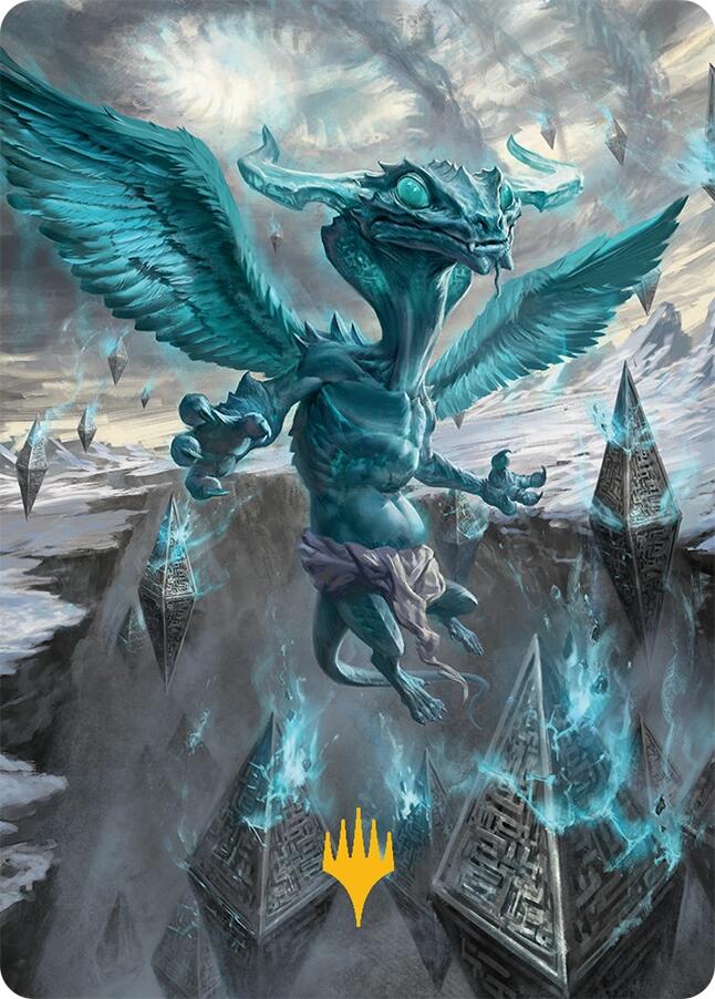 Ugin, Eye of the Storms Art Card (47/54) (Gold-Stamped Signature) [Tarkir: Dragonstorm Art Series] | Webway Games