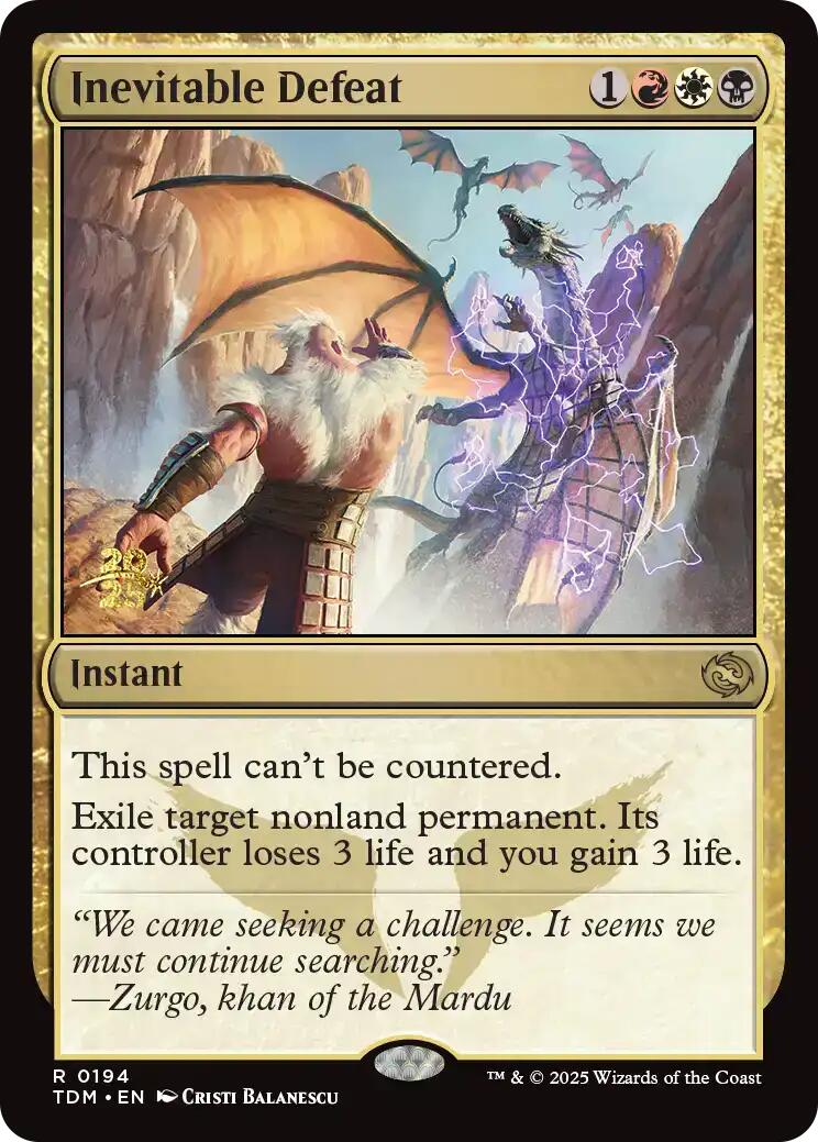 Inevitable Defeat [Tarkir: Dragonstorm Prerelease Promos] | Webway Games