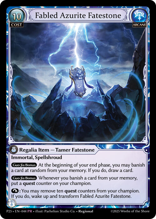 Fabled Azurite Fatestone // Seiryuu, Azure Dragon (044) [Promotional Cards] | Webway Games