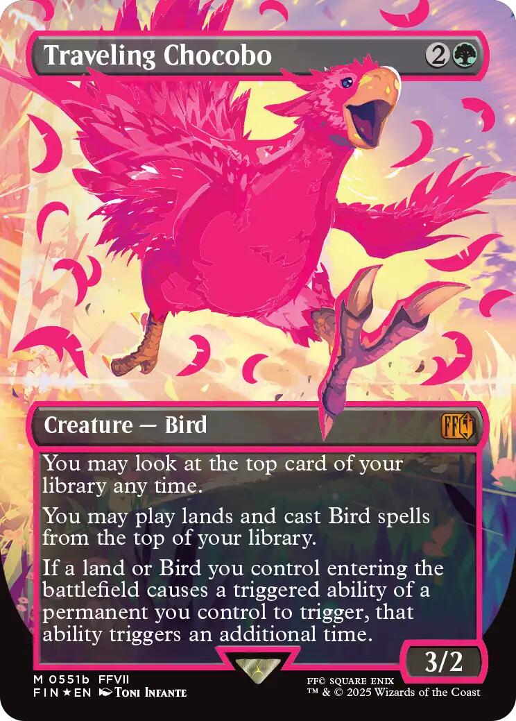 Traveling Chocobo (Borderless) (Neon Ink Pink) [FINAL FANTASY] | Webway Games