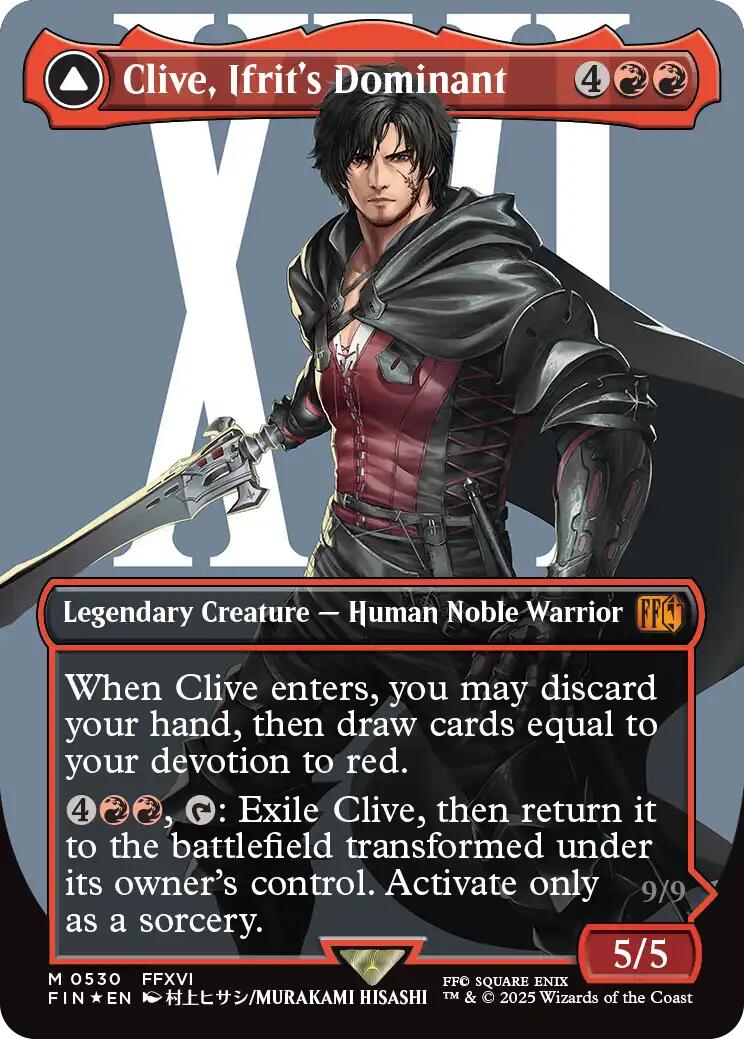 Clive, Ifrit's Dominant // Ifrit, Warden of Inferno (Borderless) (Surge Foil) [FINAL FANTASY] | Webway Games