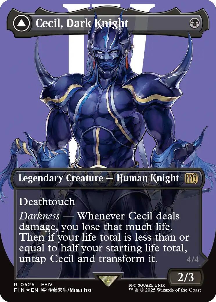 Cecil, Dark Knight // Cecil, Redeemed Paladin (Borderless) (Surge Foil) [FINAL FANTASY] | Webway Games