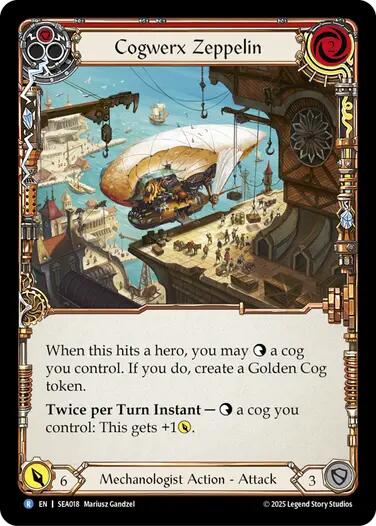 Cogwerx Zeppelin (Red) [SEA018] (High Seas)  Rainbow Foil | Webway Games