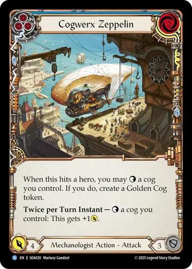 Cogwerx Zeppelin (Blue) [SEA020] (High Seas)  Rainbow Foil | Webway Games