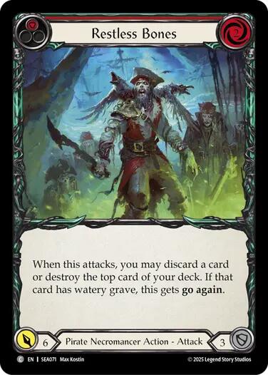 Restless Bones (Red) [SEA071] (High Seas)  Rainbow Foil | Webway Games