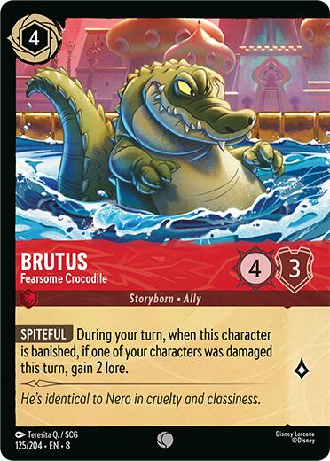 Brutus - Fearsome Crocodile (Cold Foil) (125/204) [Reign of Jafar] | Webway Games