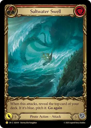 Saltwater Swell (Red) (Treasure) [SEA141] (High Seas)  Cold Foil | Webway Games