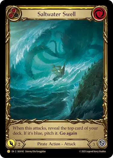 Saltwater Swell (Yellow) (Treasure) [SEA142] (High Seas)  Cold Foil | Webway Games