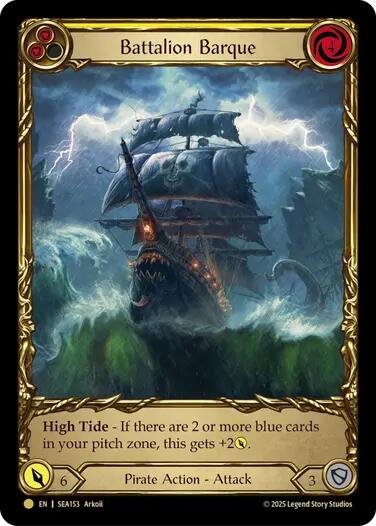 Battalion Barque (Yellow) (Treasure) [SEA153] (High Seas)  Cold Foil | Webway Games