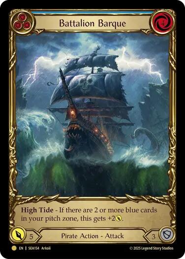 Battalion Barque (Blue) (Treasure) [SEA154] (High Seas)  Cold Foil | Webway Games