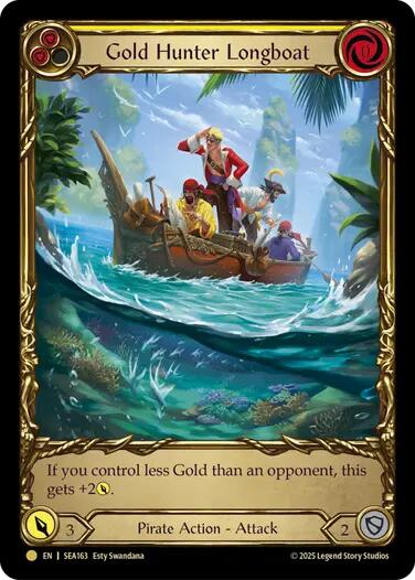 Gold Hunter Longboat (Treasure) [SEA163] (High Seas)  Cold Foil | Webway Games