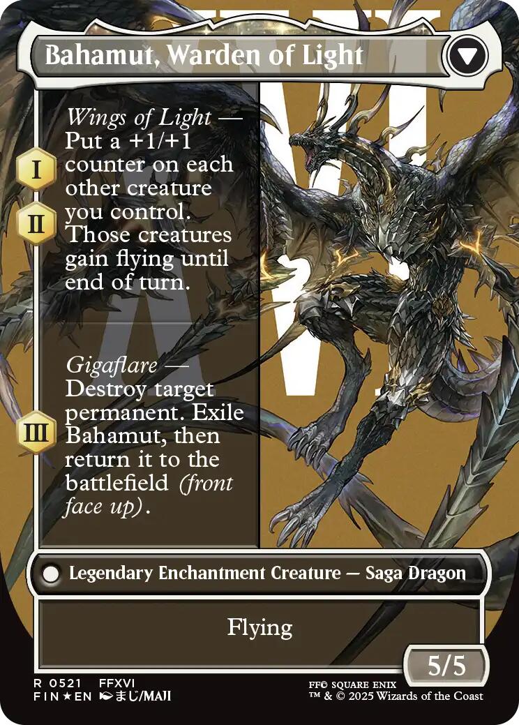 Dion, Bahamut's Dominant // Bahamut, Warden of Light (Borderless) (Surge Foil) [FINAL FANTASY] | Webway Games