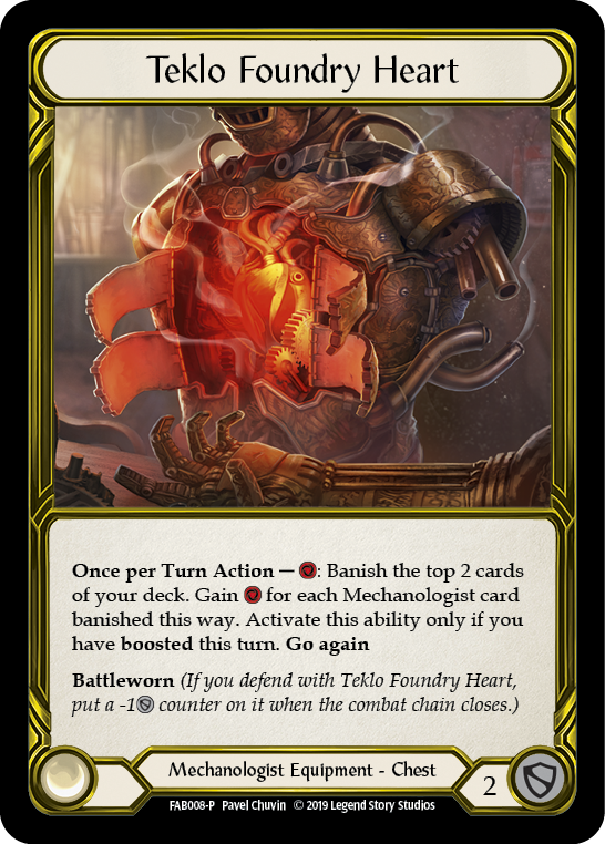 Teklo Foundry Heart [FAB008-P] (Promo)  1st Edition Cold Foil - Golden | Webway Games