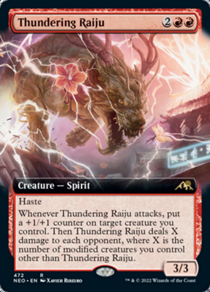 Thundering Raiju (Extended Art) [Kamigawa: Neon Dynasty] | Webway Games