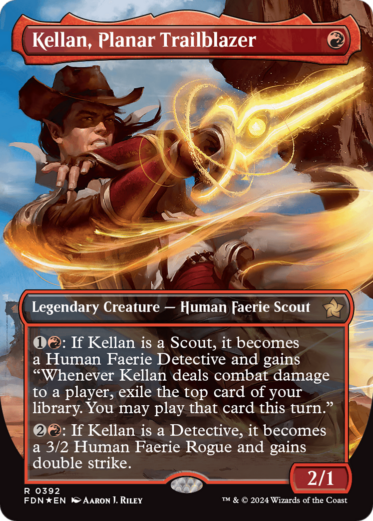 Kellan, Planar Trailblazer (Borderless) (Mana Foil) [Foundations] | Webway Games