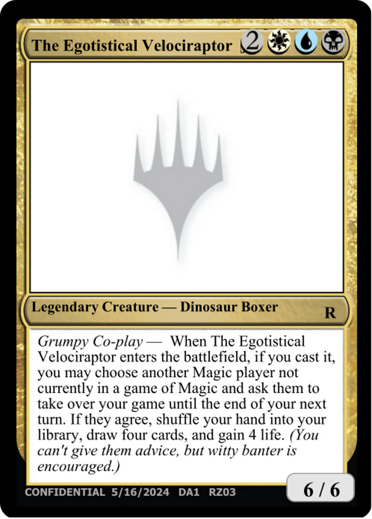 The Egotistical Velociraptor [Mystery Booster 2 Playtest Cards] | Webway Games