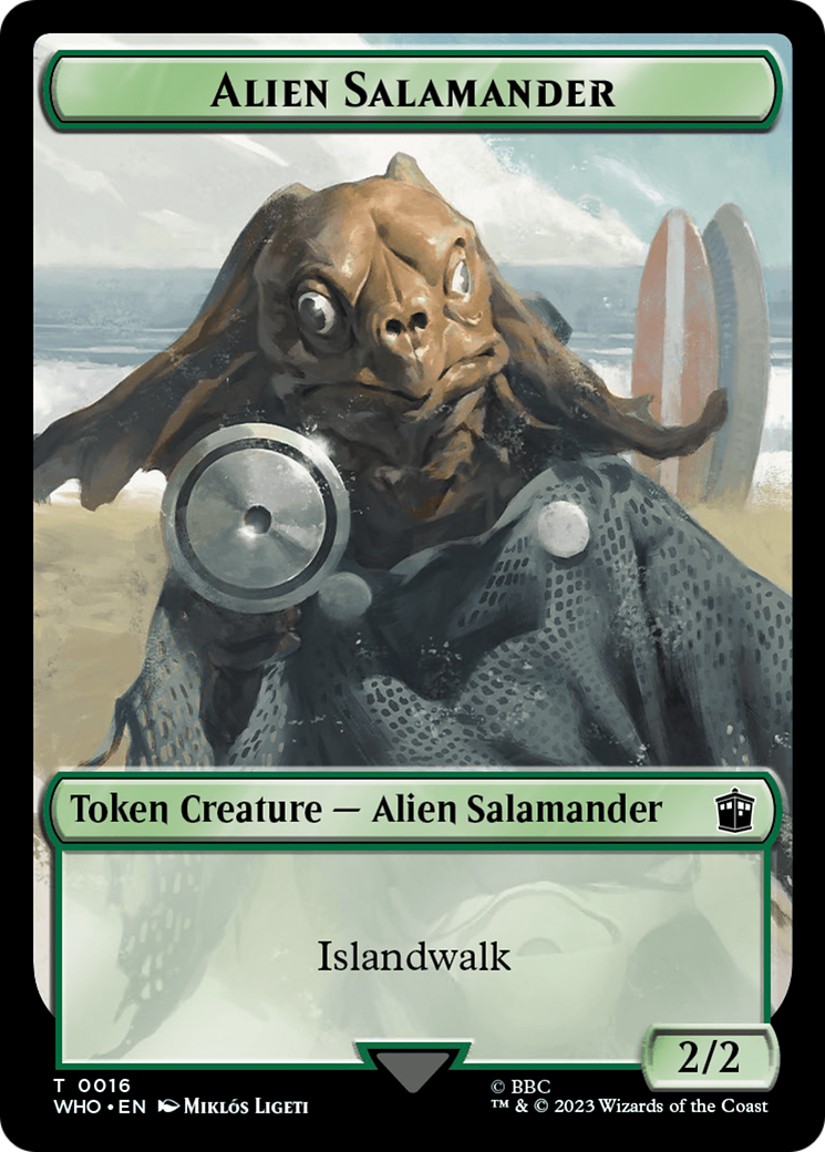Dalek // Alien Salamander Double-Sided Token [Doctor Who Tokens] | Webway Games