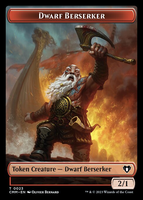 Human Soldier // Dwarf Berserker Double-Sided Token [Commander Masters Tokens] | Webway Games