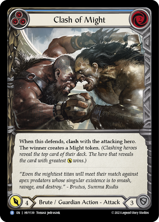 Clash of Might (Blue) [HVY139] (Heavy Hitters)  Rainbow Foil | Webway Games