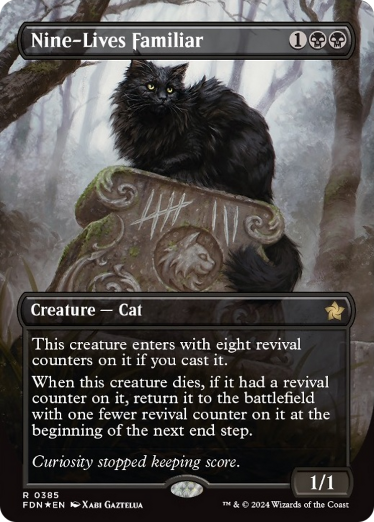 Nine-Lives Familiar (Borderless Mana Foil) [Foundations] | Webway Games