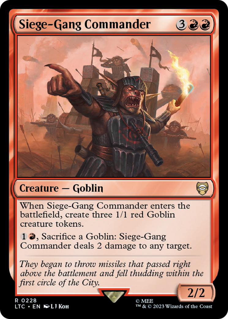 Siege-Gang Commander [The Lord of the Rings: Tales of Middle-Earth Commander] | Webway Games