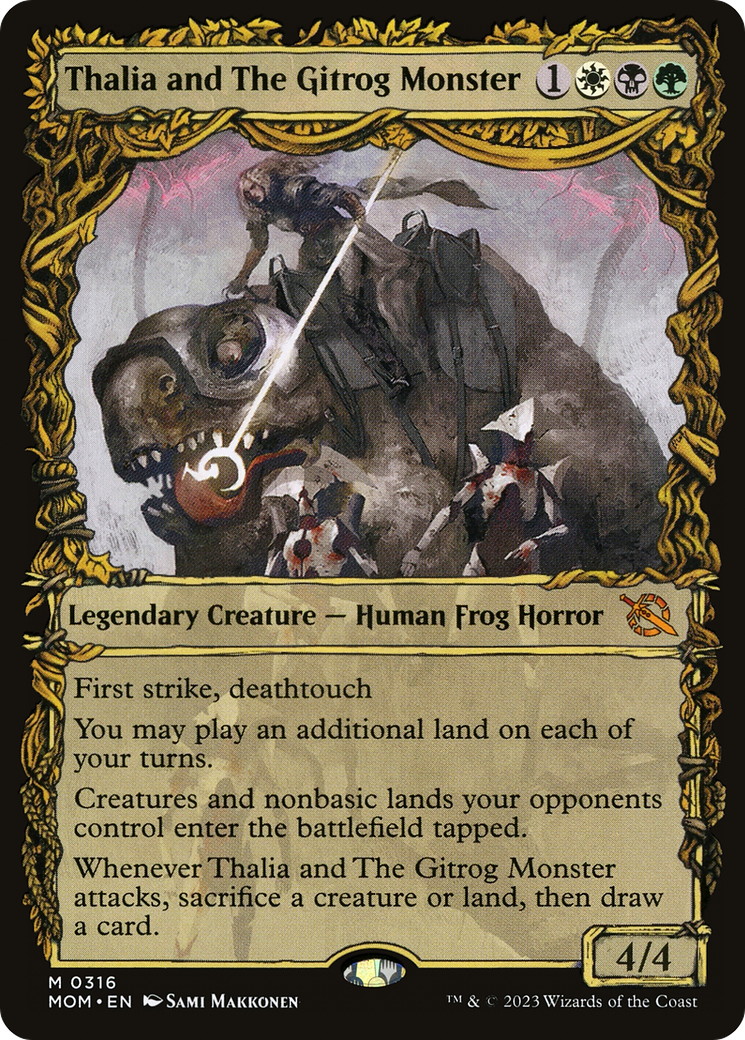 Thalia and The Gitrog Monster (Showcase Planar Booster Fun) [March of the Machine] | Webway Games